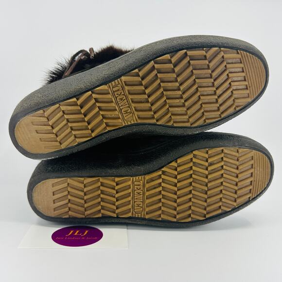 Tecnica Skandia Women's Vintage Brown Goat Fur Apres Ski Winter Boots Size 36 - Picture 11 of 12